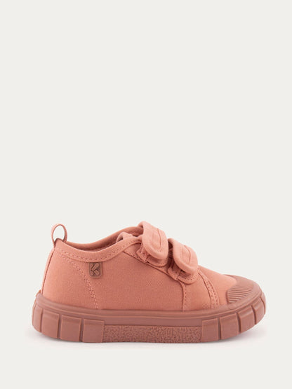KIDLY By MORI Pink Canvas Rip Tape Trainers image 3