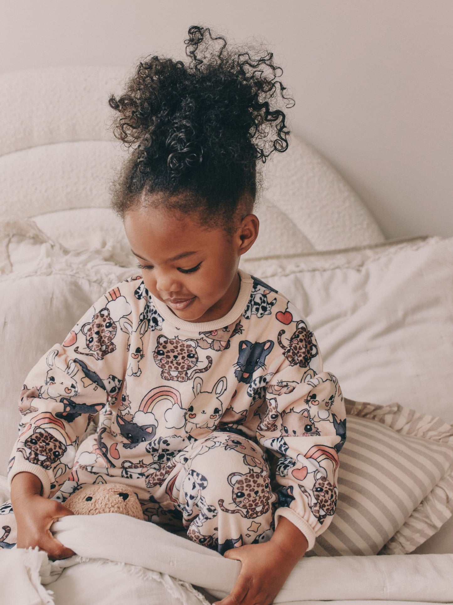 Ecru/Brown Pets Cosy Fleece Pyjamas (9mths-10yrs)