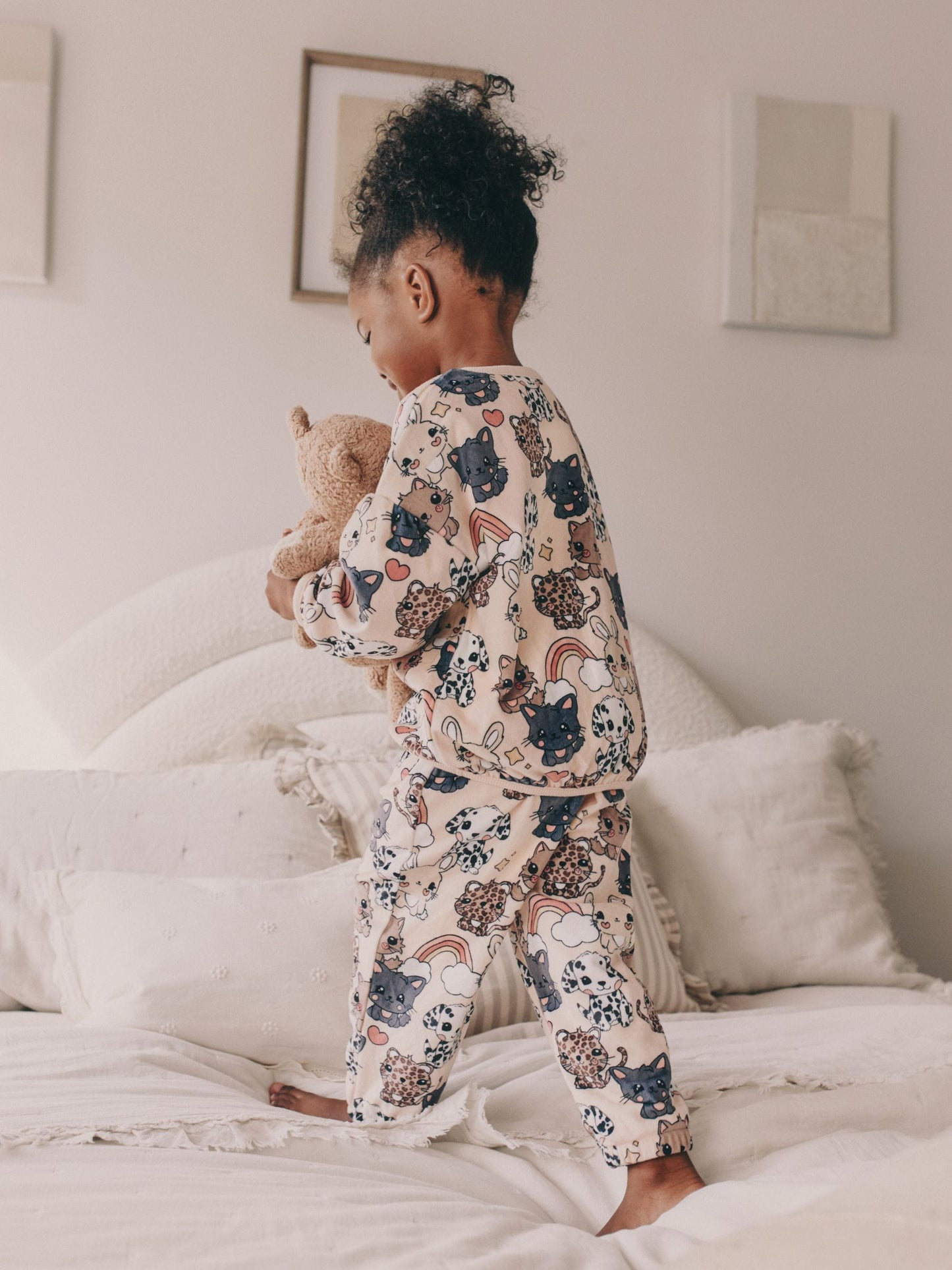 Ecru/Brown Pets Cosy Fleece Pyjamas (9mths-10yrs)