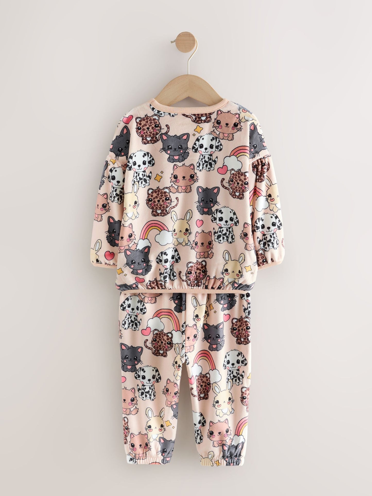 Ecru/Brown Pets Cosy Fleece Pyjamas (9mths-10yrs)