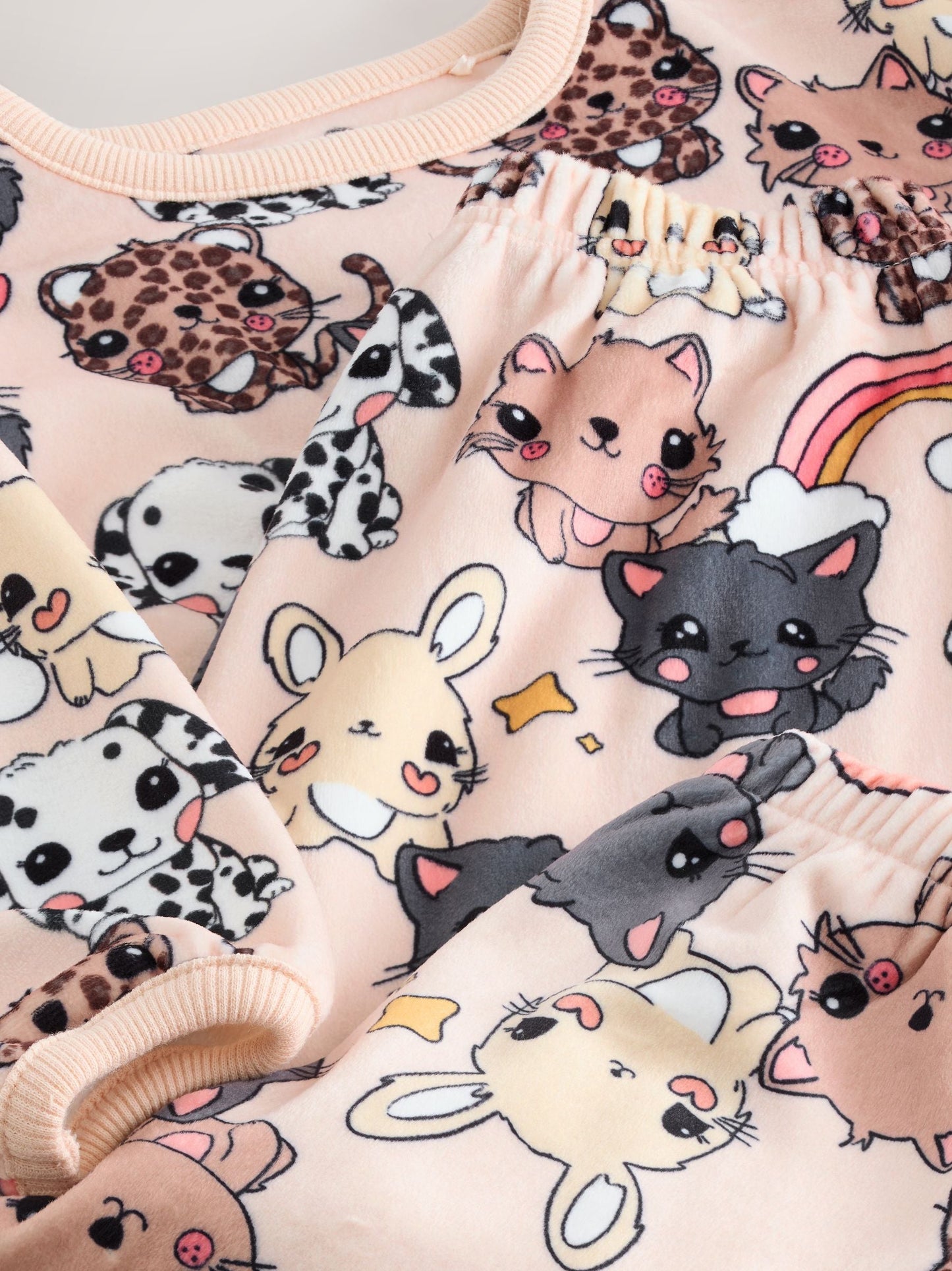 Ecru/Brown Pets Cosy Fleece Pyjamas (9mths-10yrs)