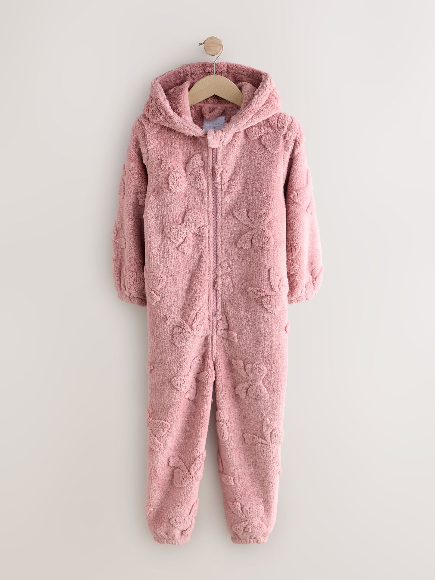 Pink Jacquard Bow Fleece All-in-One (1.5-16yrs)