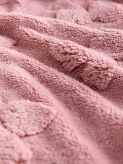 Pink Jacquard Bow Fleece All-in-One (1.5-16yrs)