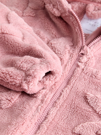 Pink Jacquard Bow Fleece All-in-One (1.5-16yrs)