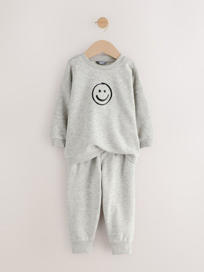 Dsiney Kidz - Grey Marl Back Print Crew Neck Joggers Set (3mths-7yrs) image 5