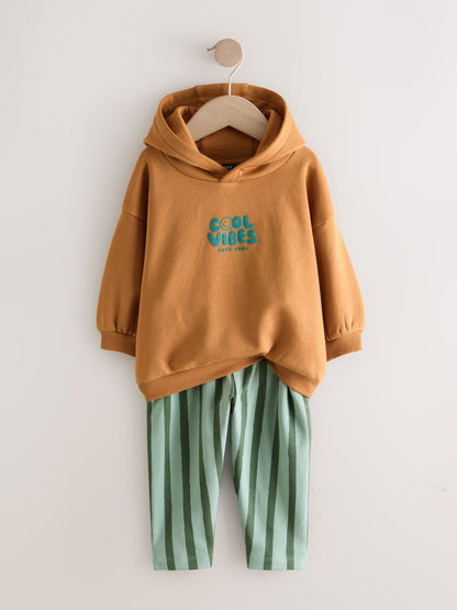 Rust Brown Printed Hoodie and Joggers Set (3mths-7yrs)