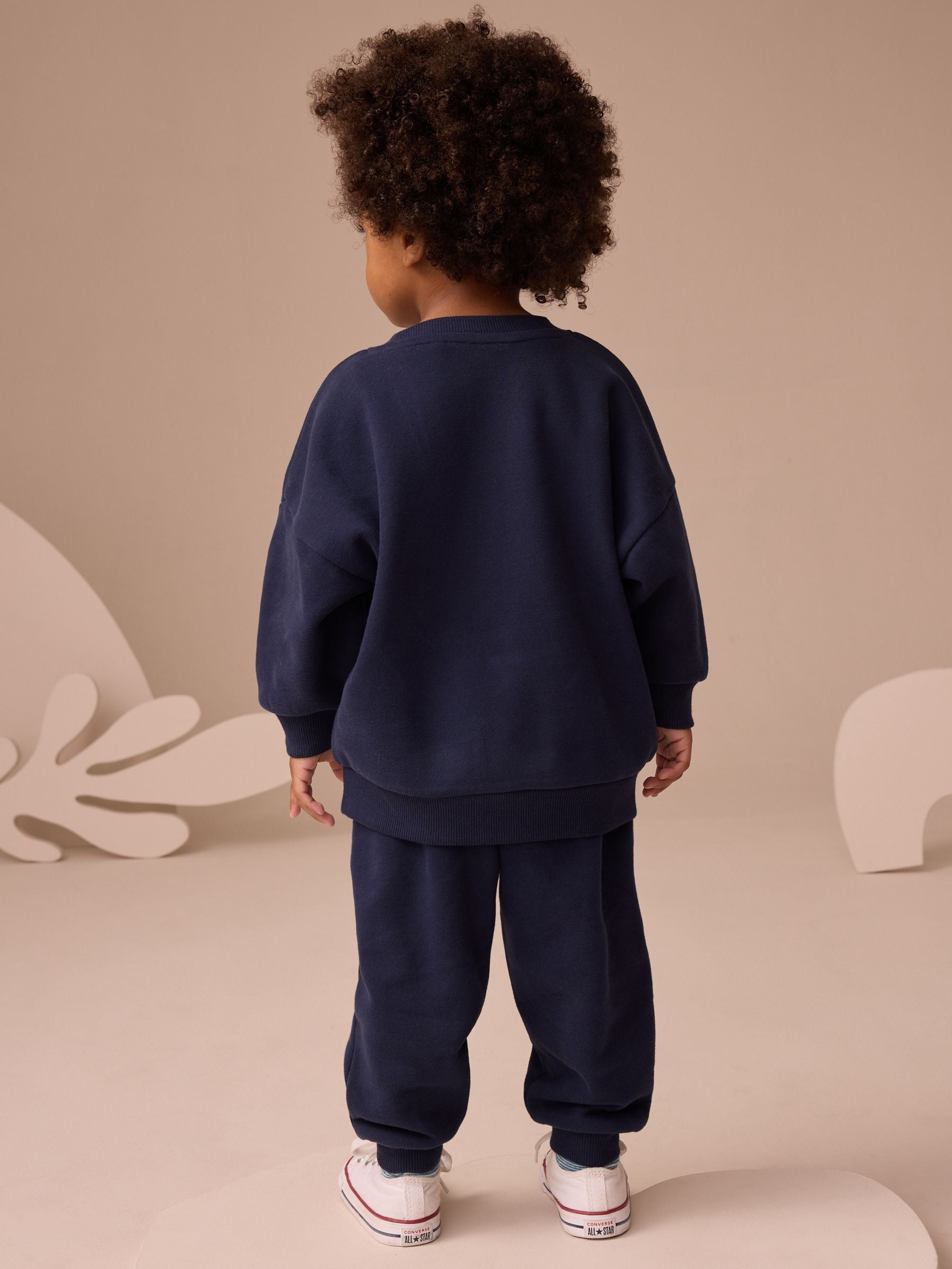 Navy Blue Digger Single Printed Crew Neck Sweat Top & Joggers Set (3mths-7yrs) image 3