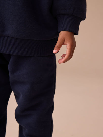 Navy Blue Digger Single Printed Crew Neck Sweat Top & Joggers Set (3mths-7yrs) image 5