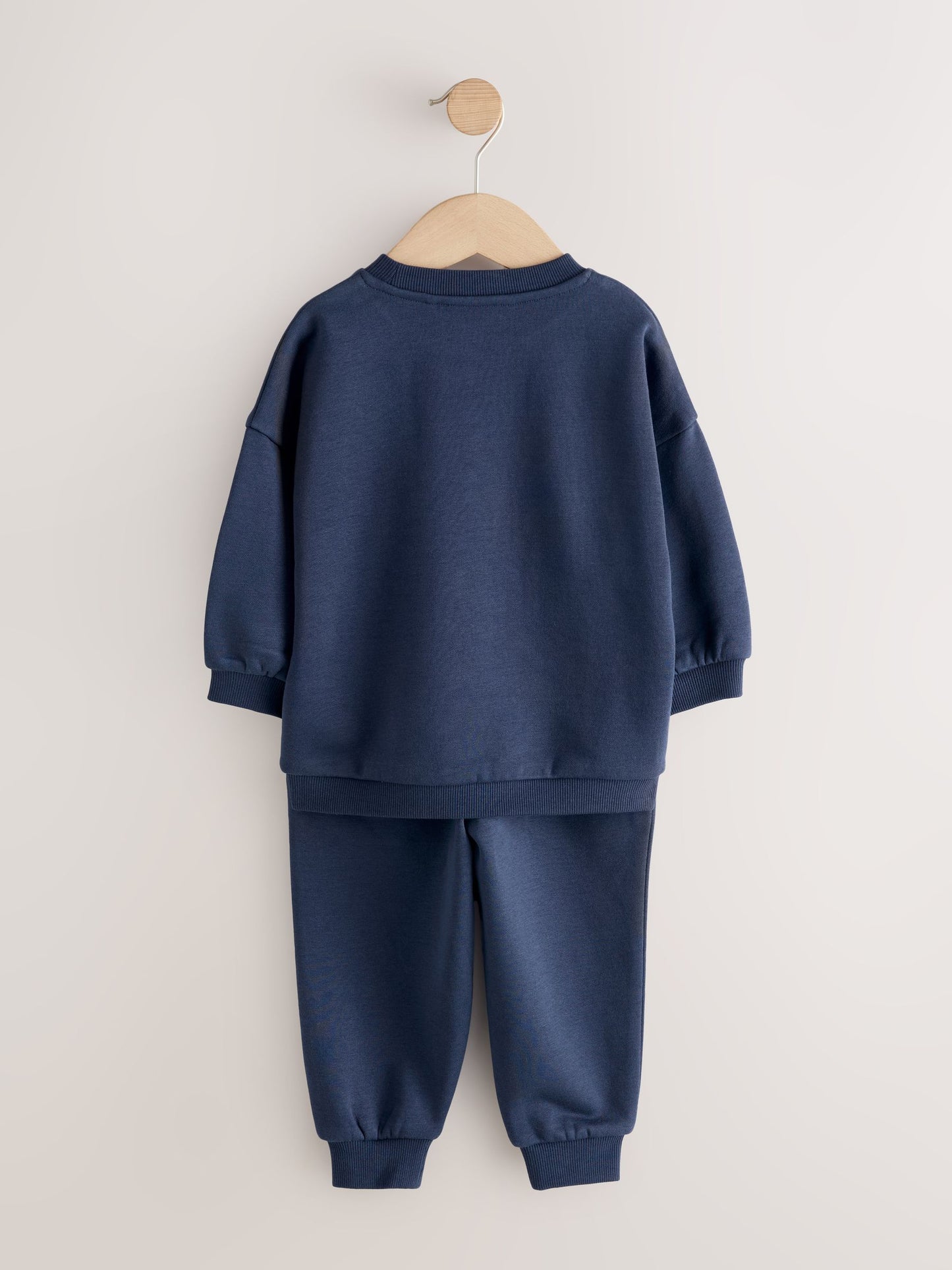 Navy Blue Digger Single Printed Crew Neck Sweat Top & Joggers Set (3mths-7yrs) image 8