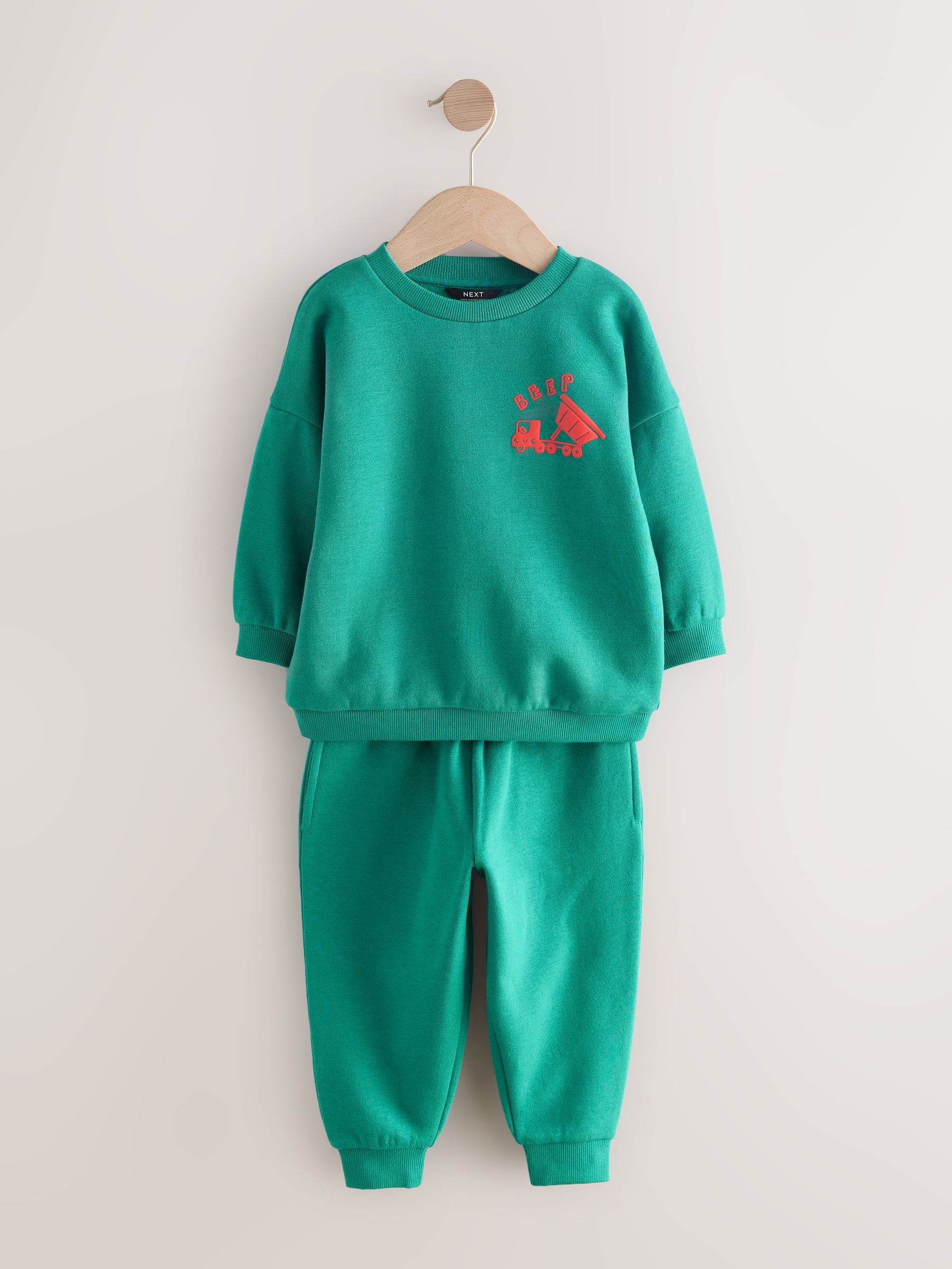 Dsiney Kidz - Green Single Printed Crew Neck Sweat Top & Jogger Sets (3mths-7yrs) image 4