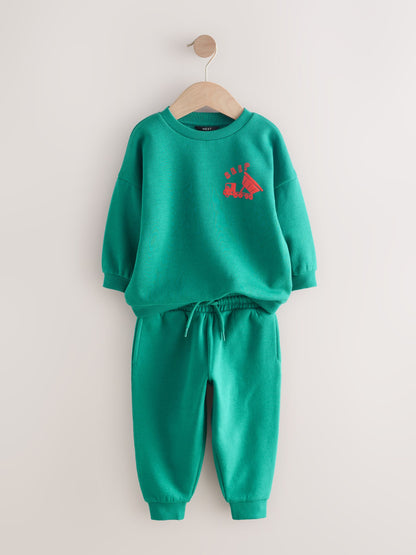 Dsiney Kidz - Green Single Printed Crew Neck Sweat Top & Jogger Sets (3mths-7yrs) image 5