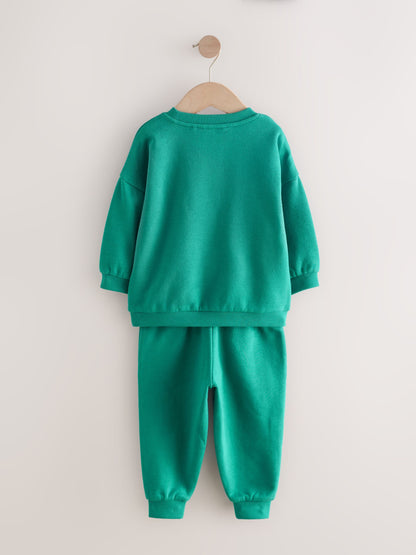 Dsiney Kidz - Green Single Printed Crew Neck Sweat Top & Jogger Sets (3mths-7yrs) image 6