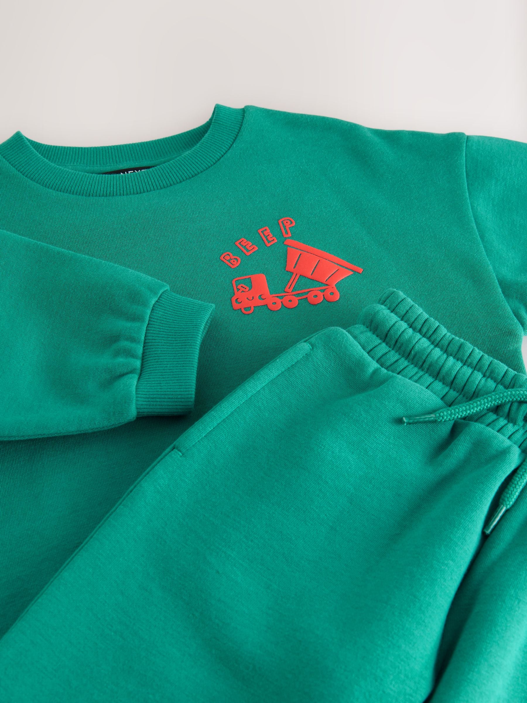 Dsiney Kidz - Green Single Printed Crew Neck Sweat Top & Jogger Sets (3mths-7yrs) image 8