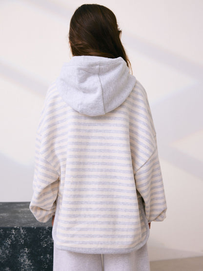 Grey/White Stripe Hoodie (3-16yrs)