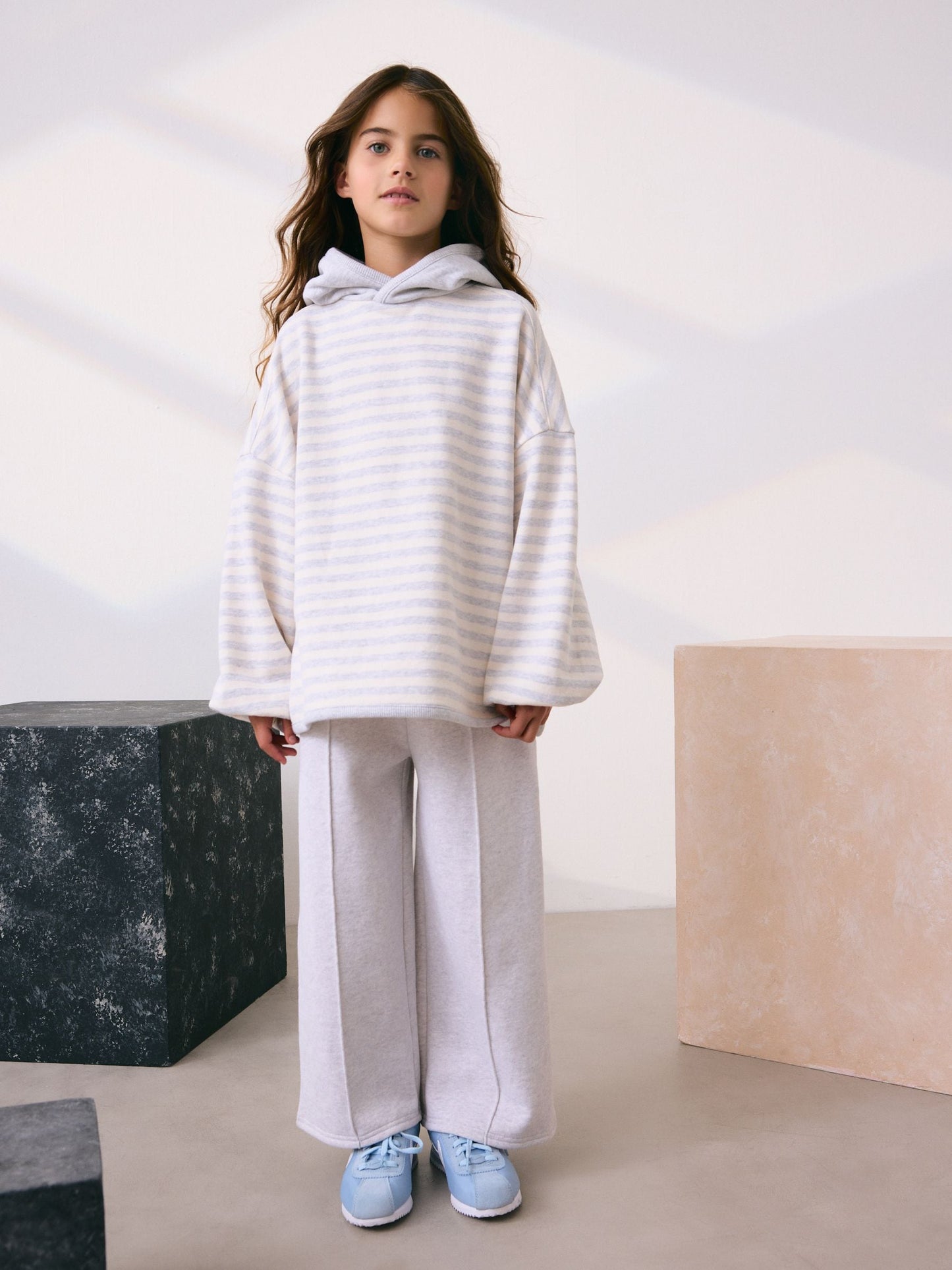 Grey/White Stripe Hoodie (3-16yrs)