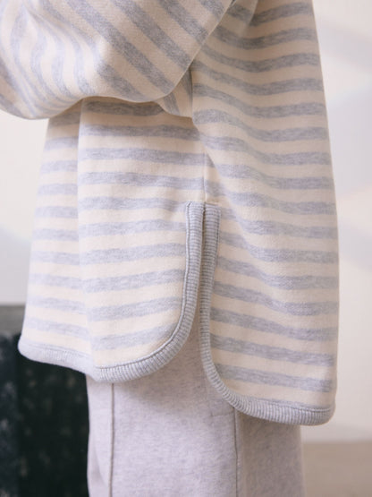 Grey/White Stripe Hoodie (3-16yrs)