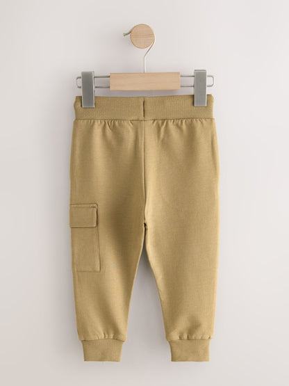 Black/Grey Marl/Tan Brown Skinny Fit Joggers 5 Pack (3mths-7yrs) image 3