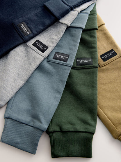 Black/Grey Marl/Tan Brown Skinny Fit Joggers 5 Pack (3mths-7yrs) image 8