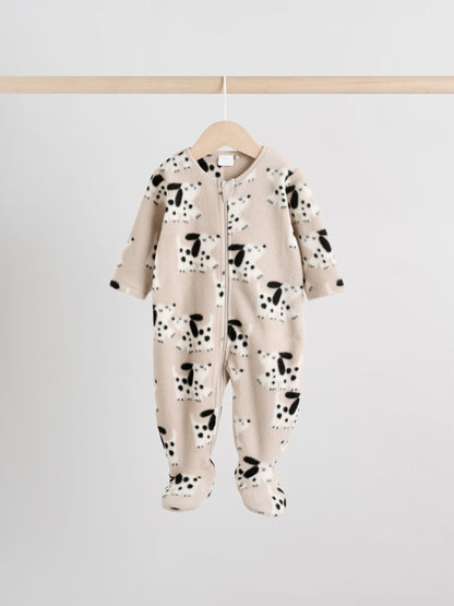 Neutral Baby Micro Fleece Two Way Zip Sleepsuits 2 Pack