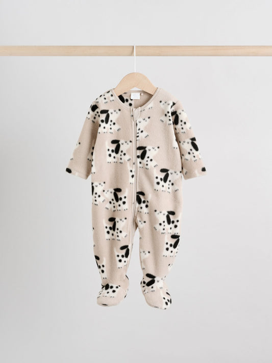 Neutral Baby Micro Fleece Two Way Zip Sleepsuits 2 Pack