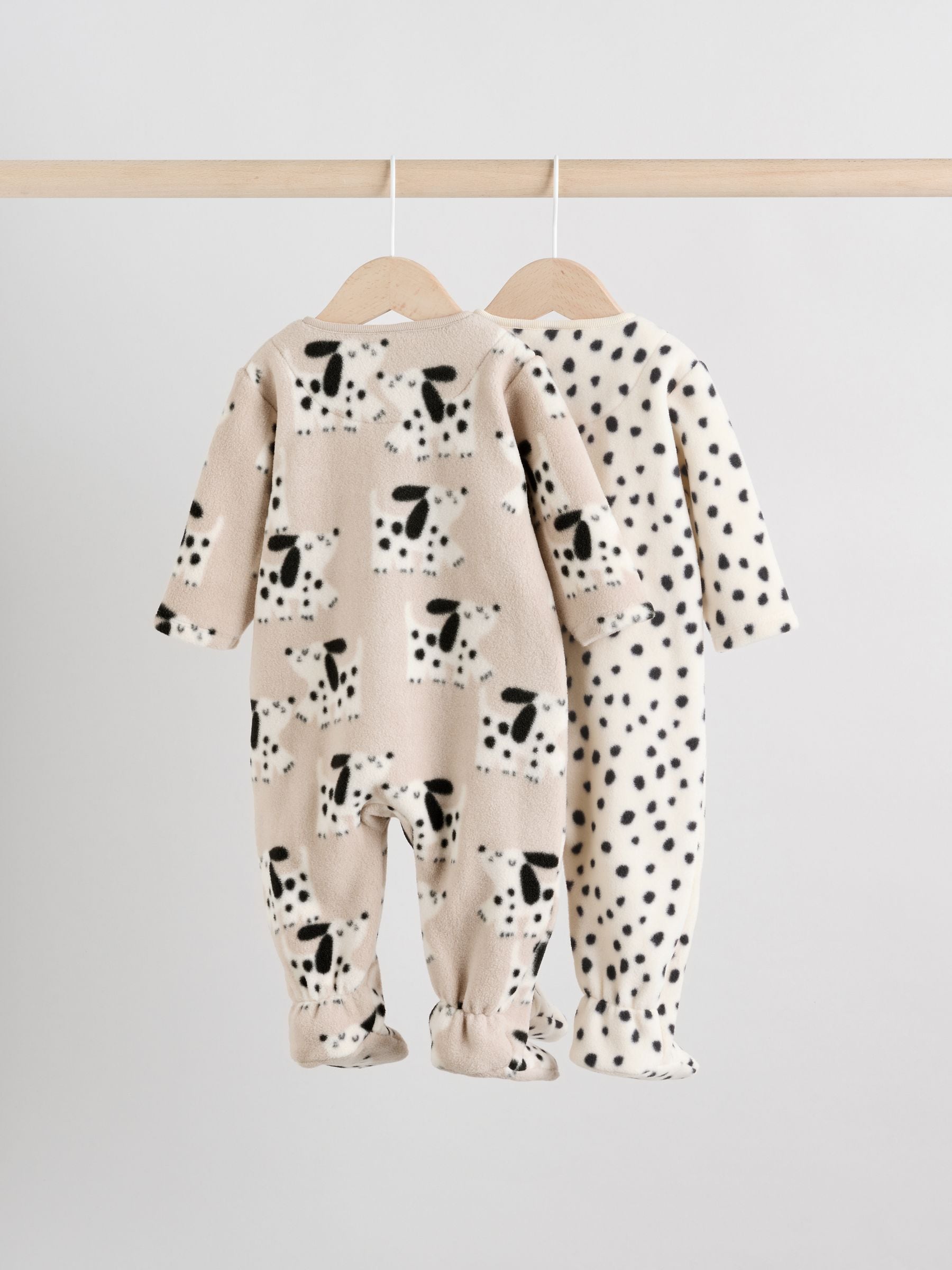 Neutral Baby Micro Fleece Two Way Zip Sleepsuits 2 Pack image 5