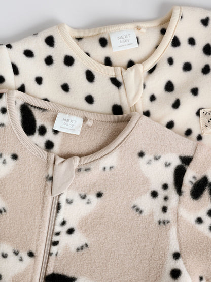 Neutral Baby Micro Fleece Two Way Zip Sleepsuits 2 Pack image 6