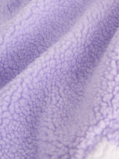 Purple/Pink Mountain Scene Hooded Zip Borg Fleece Jacket (3-16yrs)