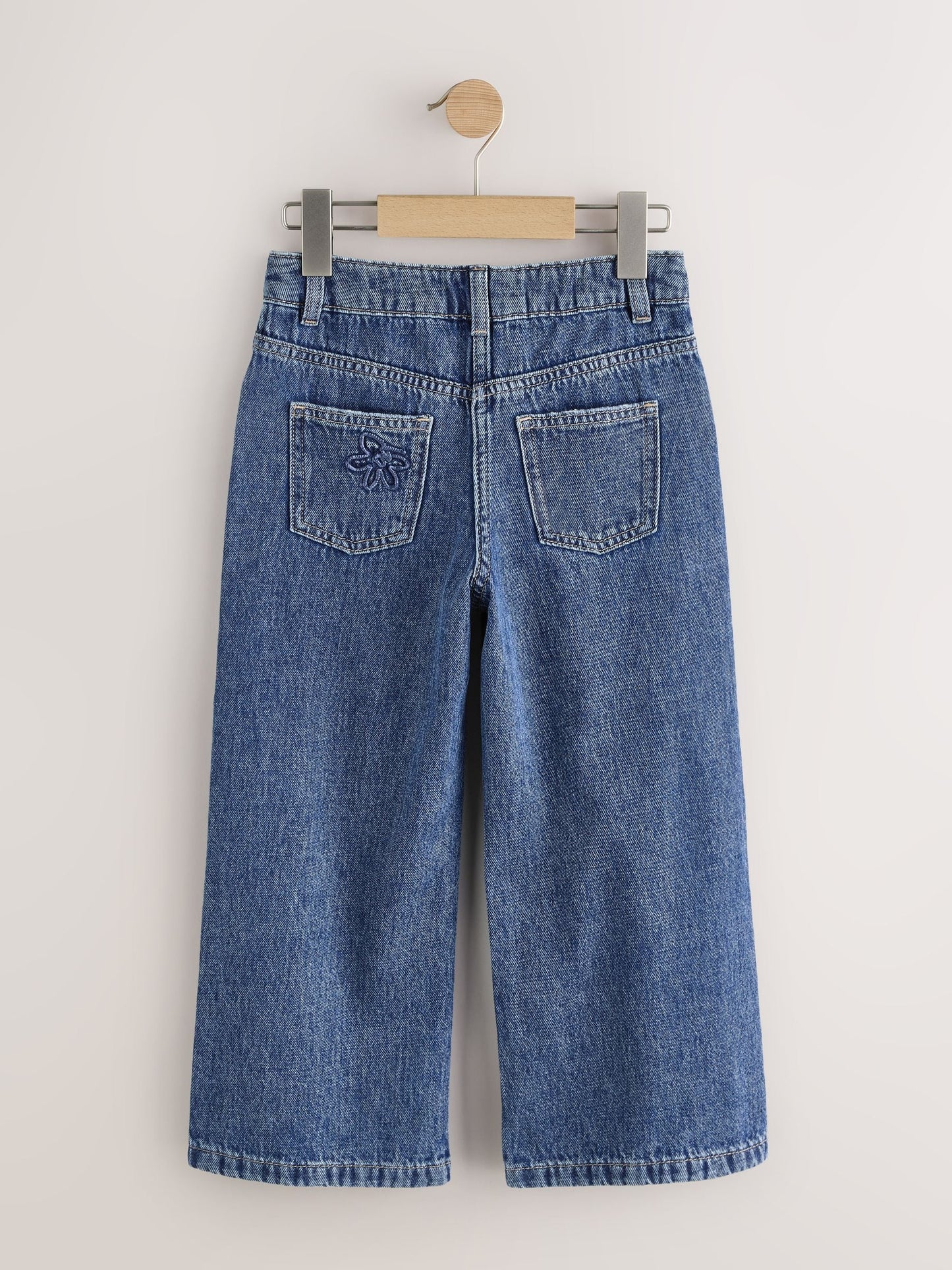 Dsiney Kidz - Mid Blue Wide Fit Wide Floral Print Embellished Jeans (3-16yrs) image 1