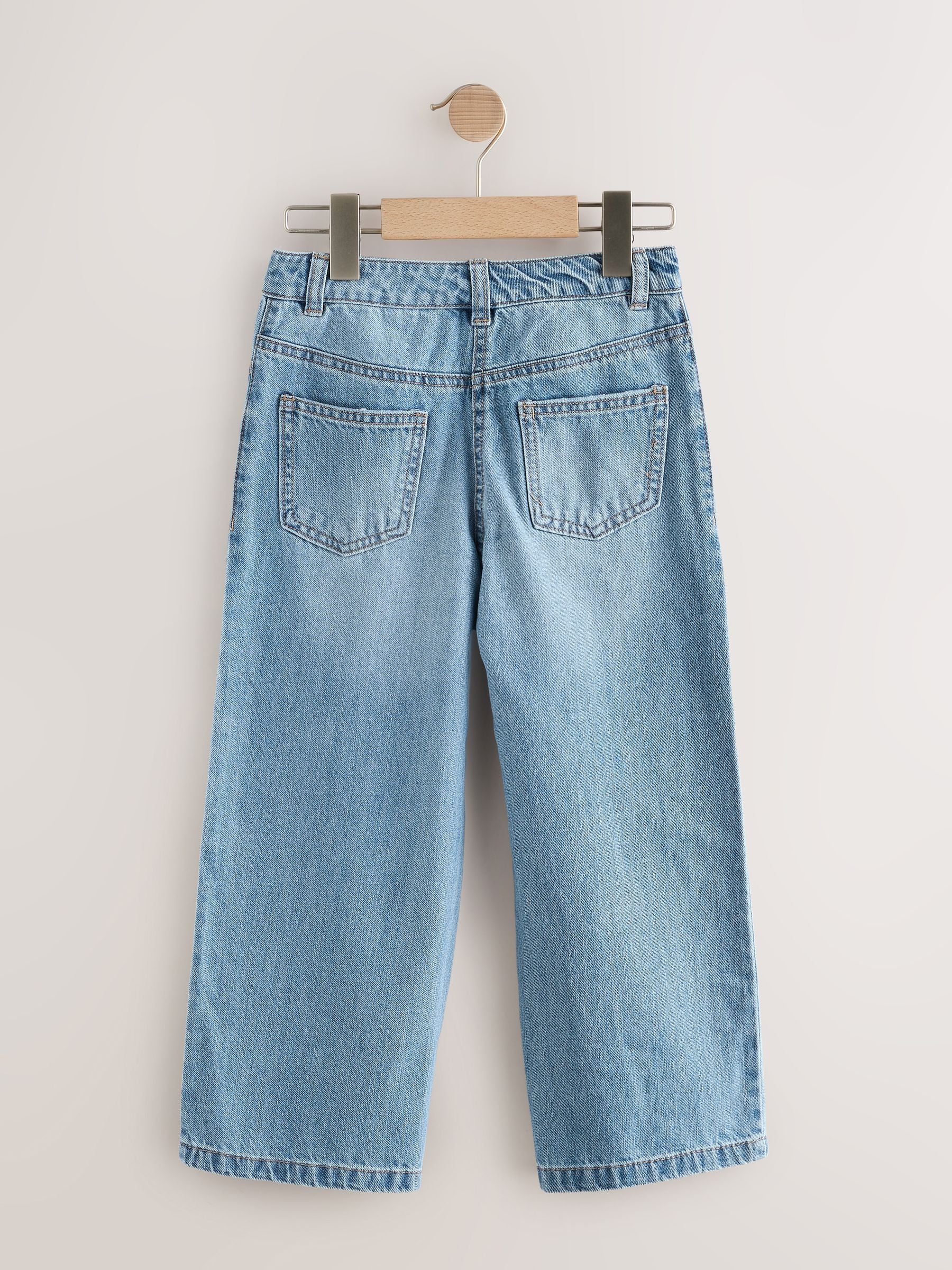 Dsiney Kidz - Mid Blue Denim Floral Print Wide Leg Jeans (3-16yrs) image 2