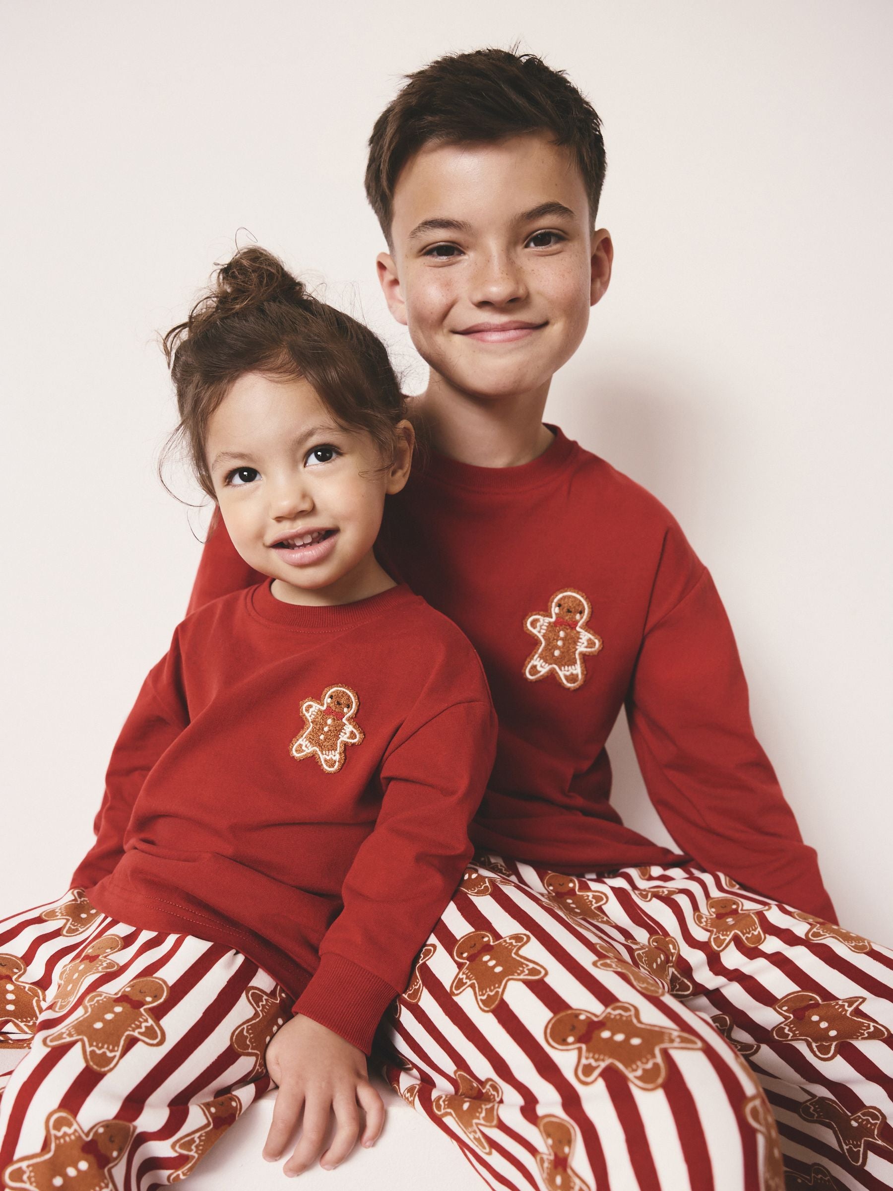 Red Gingerbread Man Matching Family Christmas Cosy Long sleeve Pyjamas (9mths-16yrs) image 3