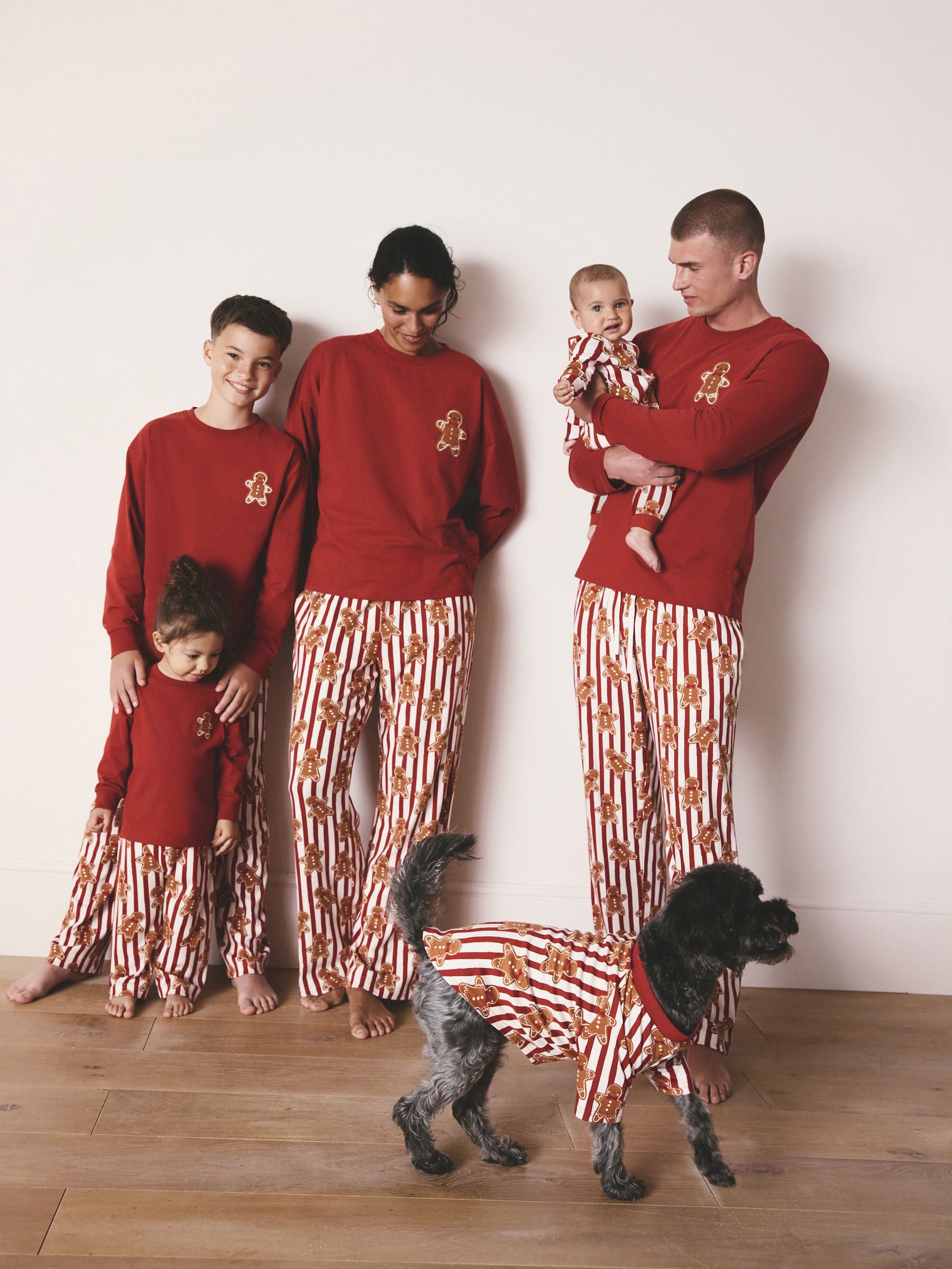 Red Gingerbread Man Matching Family Christmas Cosy Long sleeve Pyjamas (9mths-16yrs) image 4