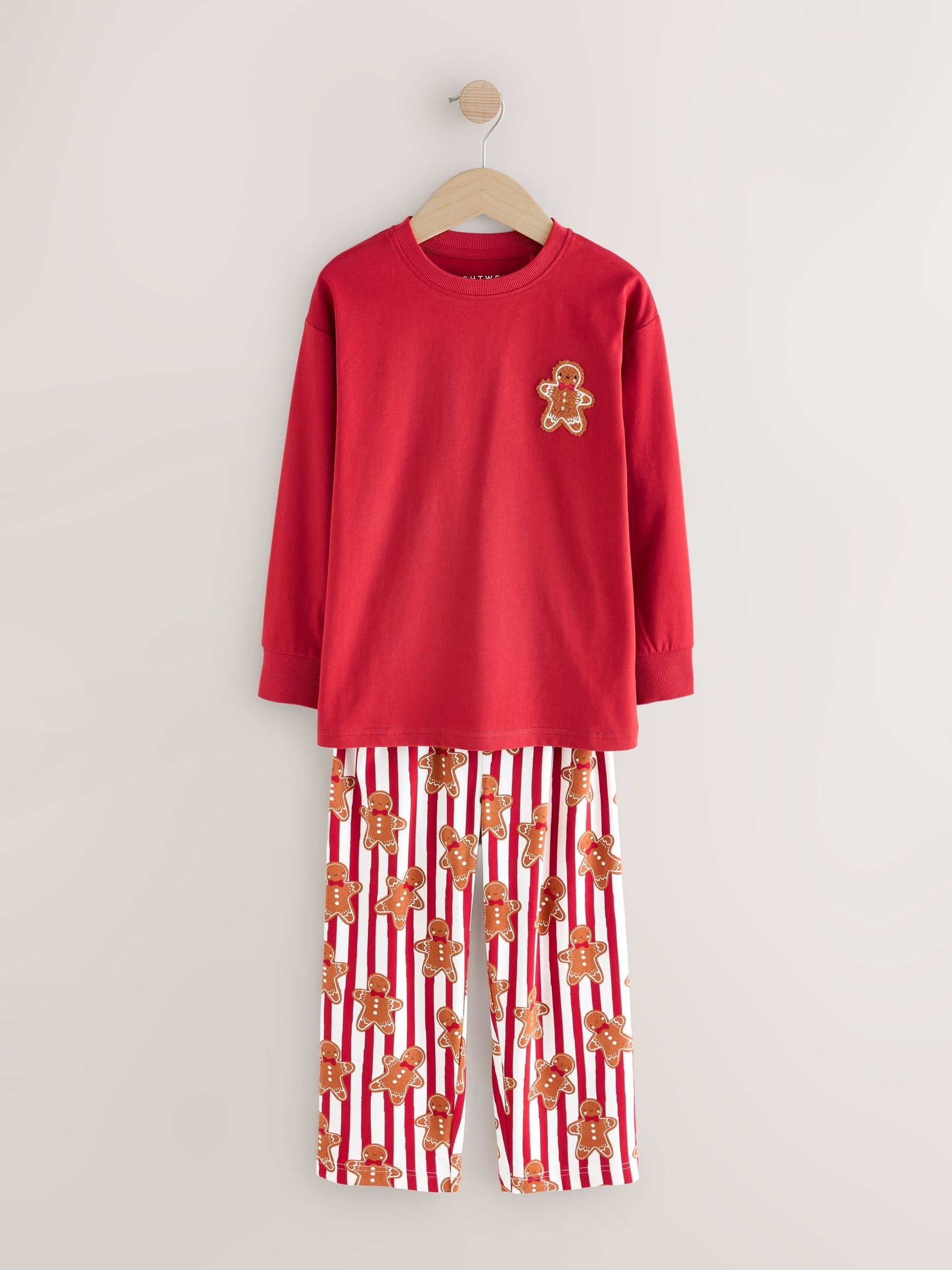 Red Gingerbread Man Matching Family Christmas Cosy Long sleeve Pyjamas (9mths-16yrs) image 7