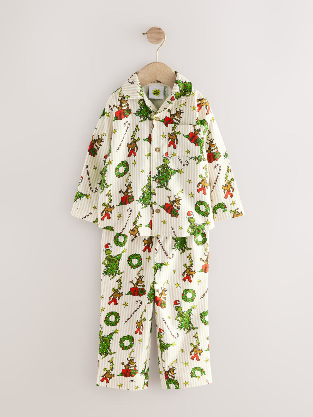 Cream Grinch Matching Family Christmas Button Through Pyjamas (9mths-16yrs) - image 6