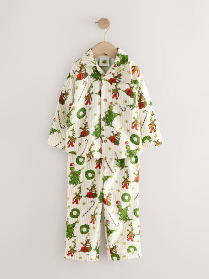 Cream Grinch Matching Family Christmas Button Through Pyjamas (9mths-16yrs) - image 6