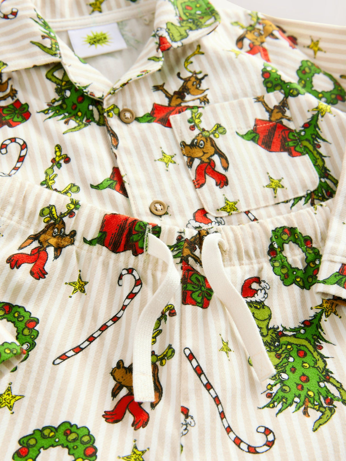Cream Grinch Matching Family Christmas Button Through Pyjamas (9mths-16yrs) - image 8