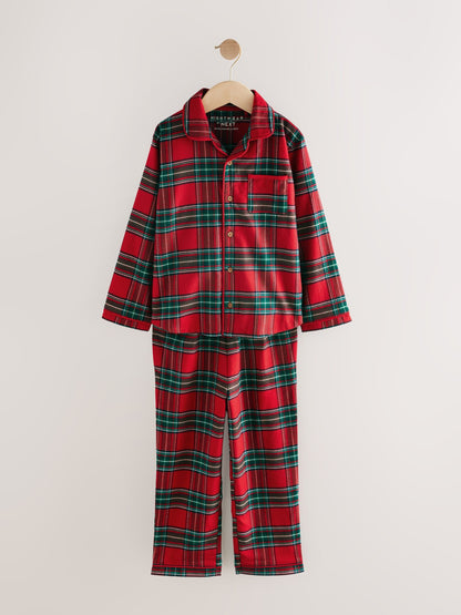 Red Check Single Button Through Xmas Pyjamas (9mths-16yrs)