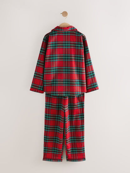 Red Check Single Button Through Xmas Pyjamas (9mths-16yrs)