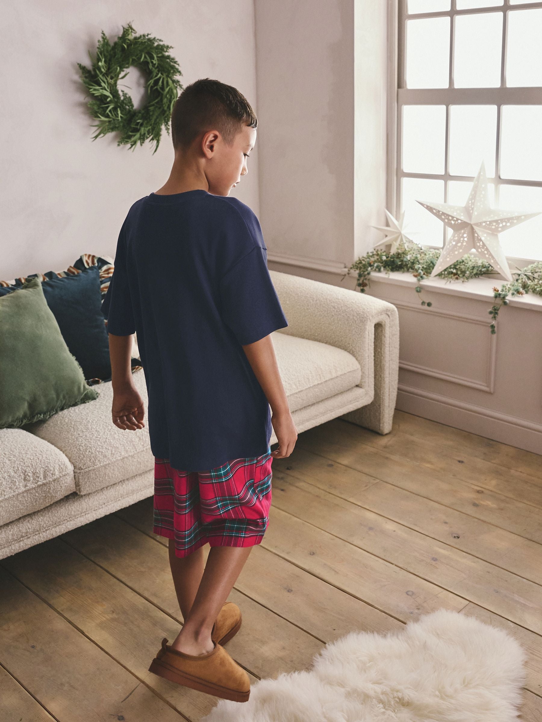 Red Tartan Matching Family Christmas Short Pyjamas (5-16yrs) image 4