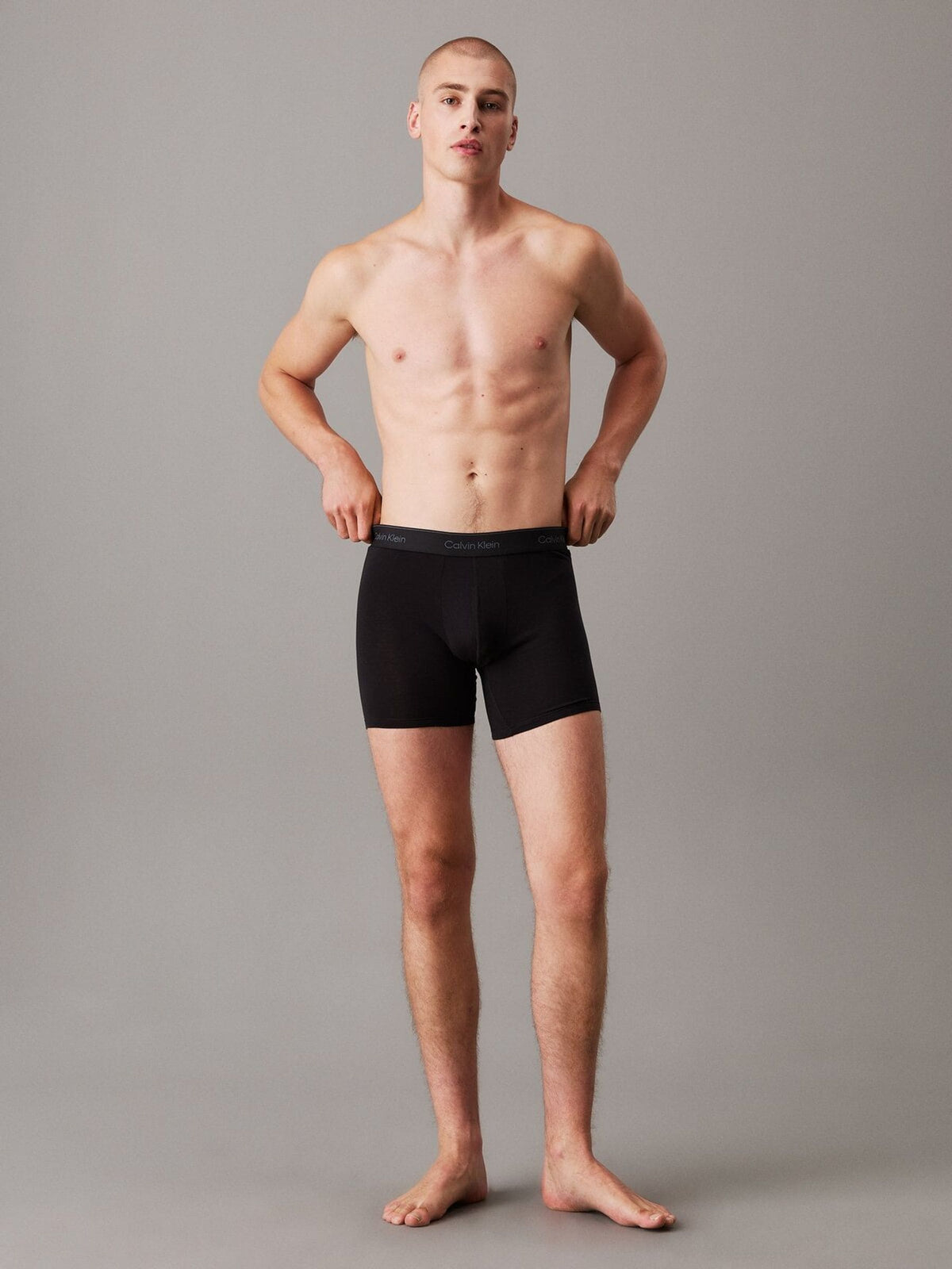 Dsiney Kidz - Calvin Klein Black Tonal Icon Cotton Stretch Boxer Briefs 3 Pack image 2
