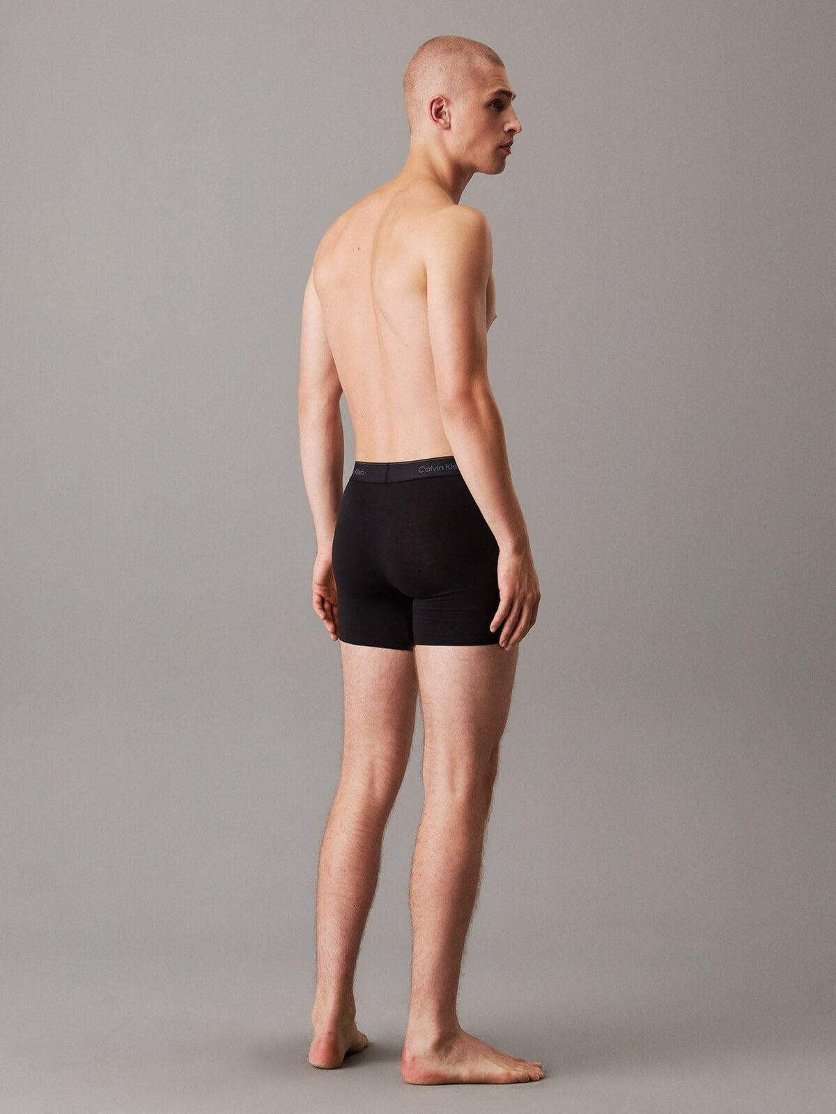 Dsiney Kidz - Calvin Klein Black Tonal Icon Cotton Stretch Boxer Briefs 3 Pack image 4