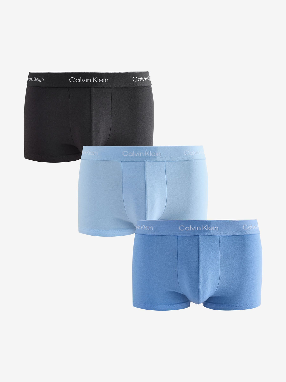 Dsiney Kidz - Calvin Klein Black/Blue/Dark Blue Icon Cotton Stretch Low Rise Boxer Trunks 3 Pack image 1
