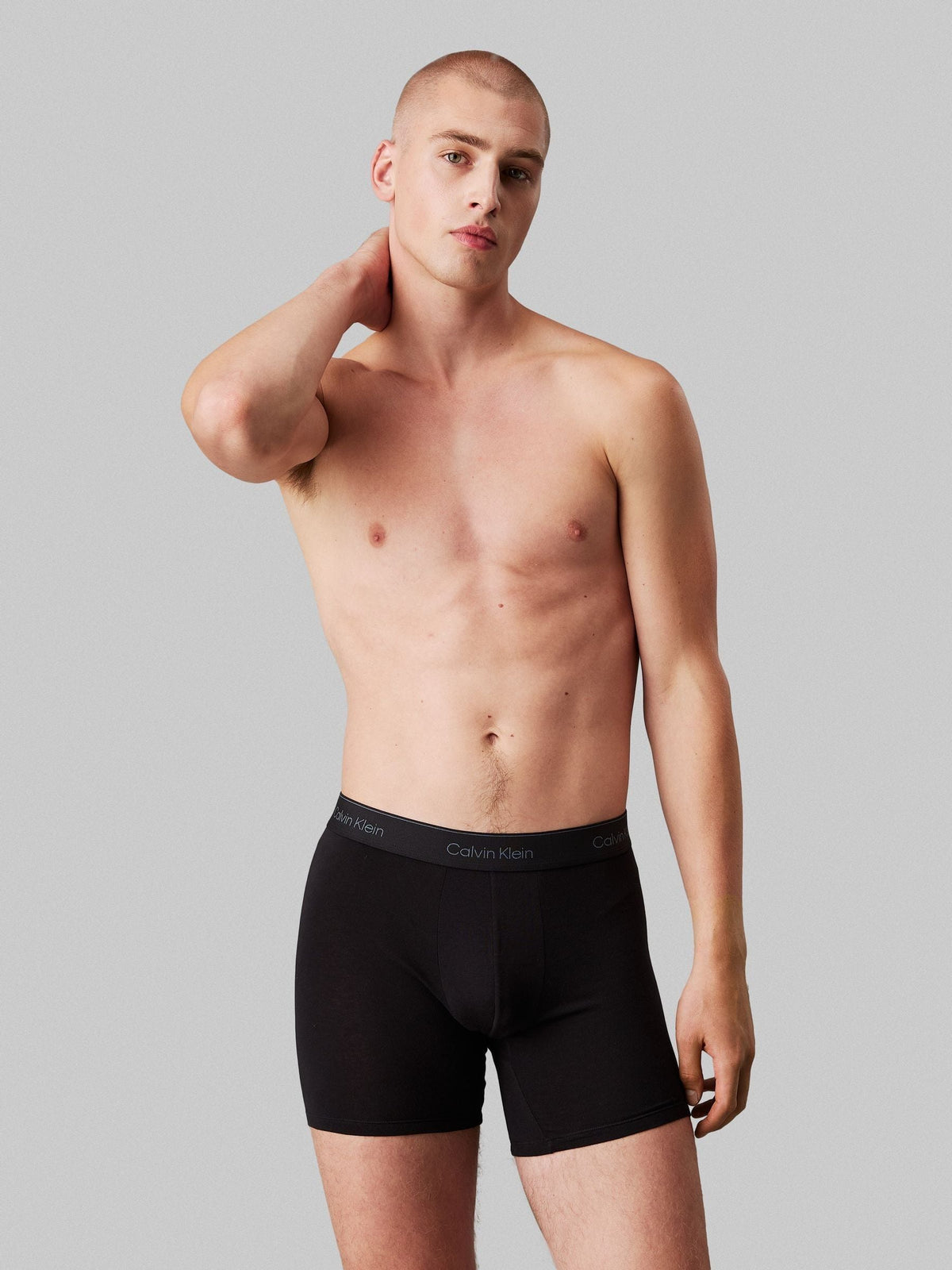 Dsiney Kidz - Calvin Klein Black/Blue/Teal Blue Tonal Icon Cotton Stretch Boxer Briefs 3 Pack image 2