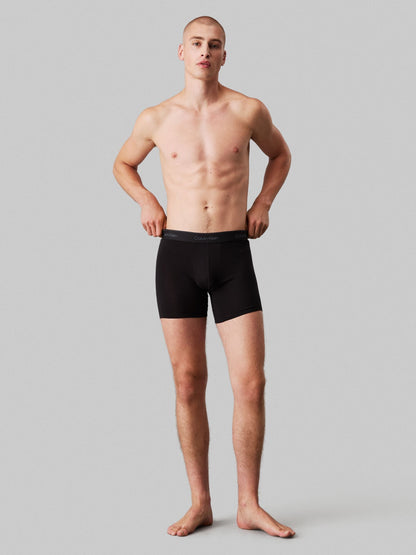 Dsiney Kidz - Calvin Klein Black/Blue/Teal Blue Tonal Icon Cotton Stretch Boxer Briefs 3 Pack image 3