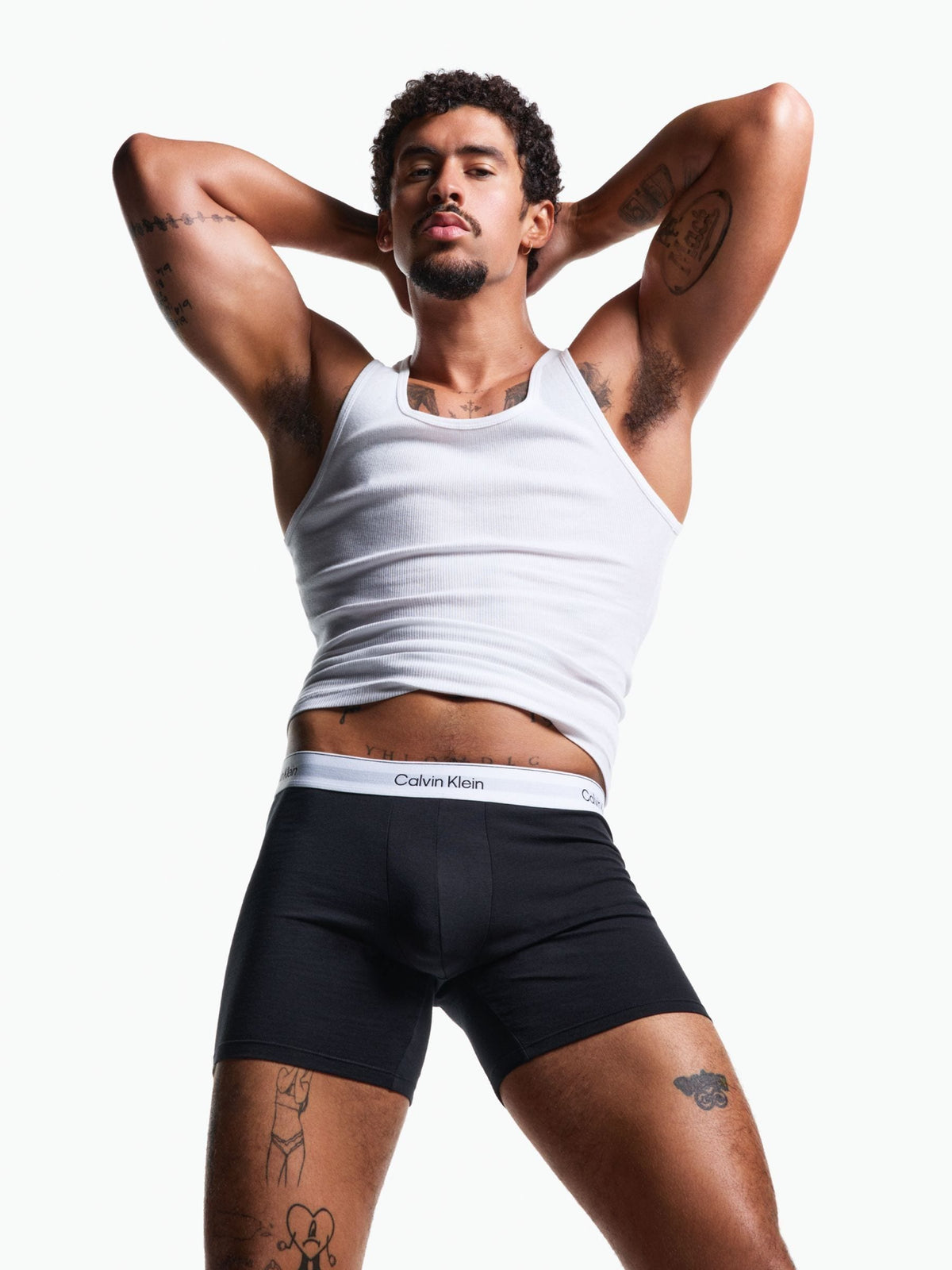 Dsiney Kidz - Calvin Klein Black/White/Grey Icon Cotton Stretch Boxer Briefs 3 Pack image 2