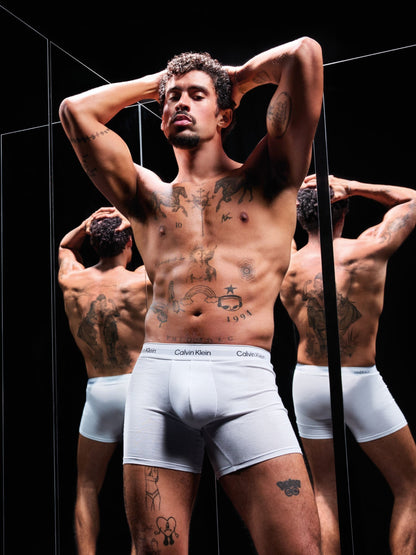 Dsiney Kidz - Calvin Klein Black/White/Grey Icon Cotton Stretch Boxer Briefs 3 Pack image 5