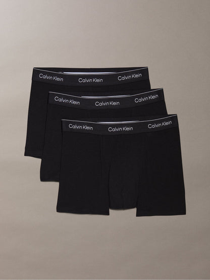 Dsiney Kidz - Calvin Klein Black Waistband Icon Cotton Stretch Boxer Trunks 3 Pack image 1