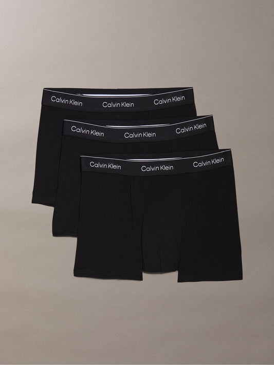 Disney Kidz - Calvin Klein Black Waistband Icon Cotton Stretch Boxer Trunks 3 Pack image 1