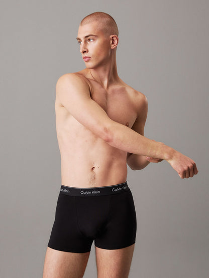 Dsiney Kidz - Calvin Klein Black Waistband Icon Cotton Stretch Boxer Trunks 3 Pack image 2