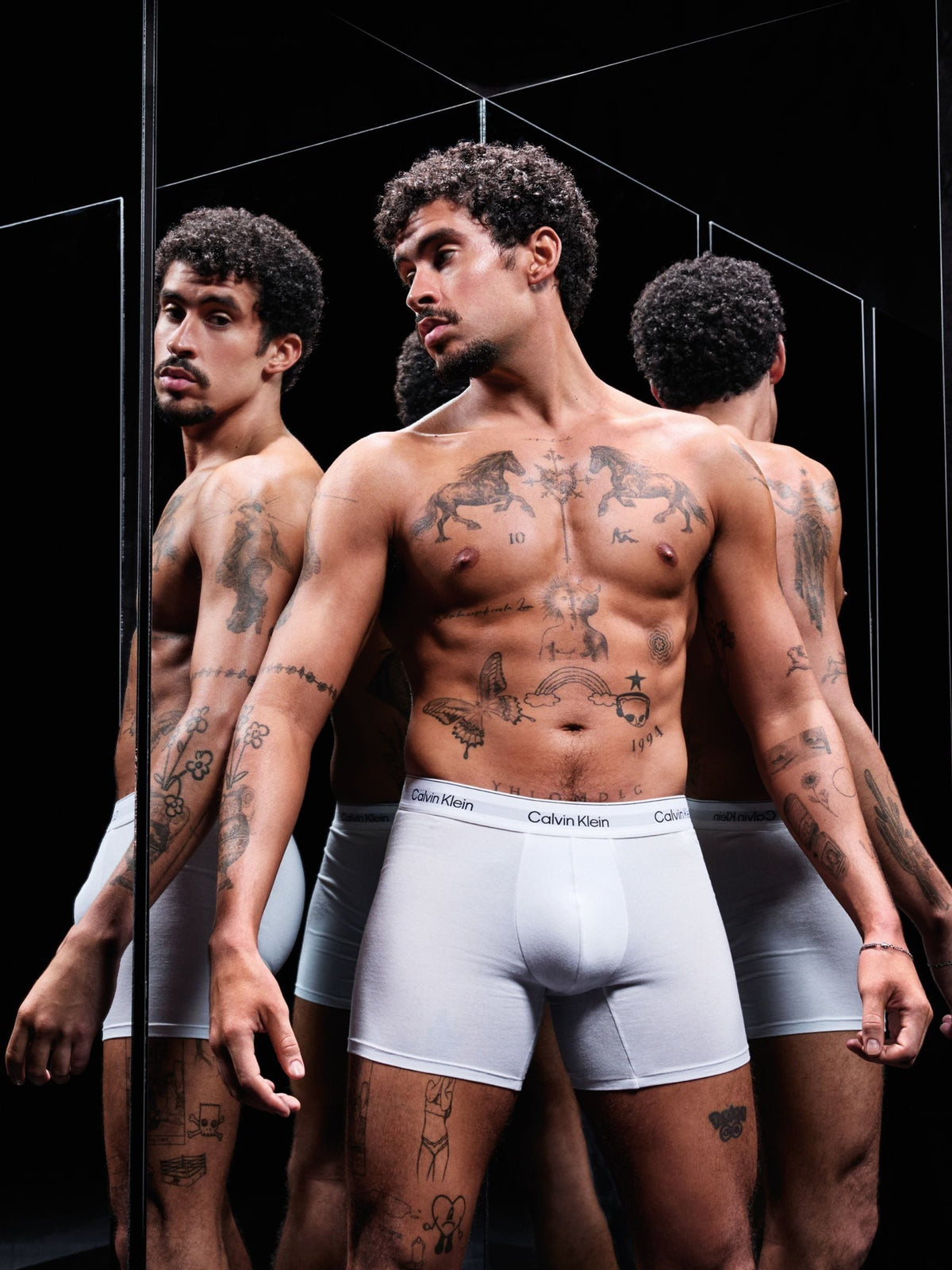 Dsiney Kidz - Calvin Klein White Icon Cotton Stretch Boxer Briefs 3 Pack image 3
