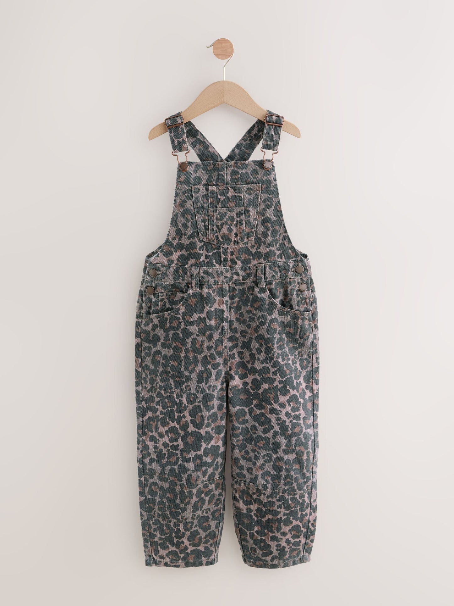 Chocolate Brown Animal Print Dungaree (3-16yrs)